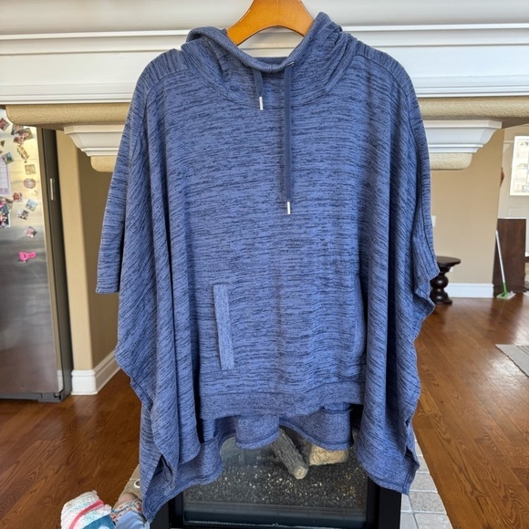 Athleta Sweaters - Athleta Blissful Blue Pullover Hoodie Poncho Oversized Sweatshirt Small